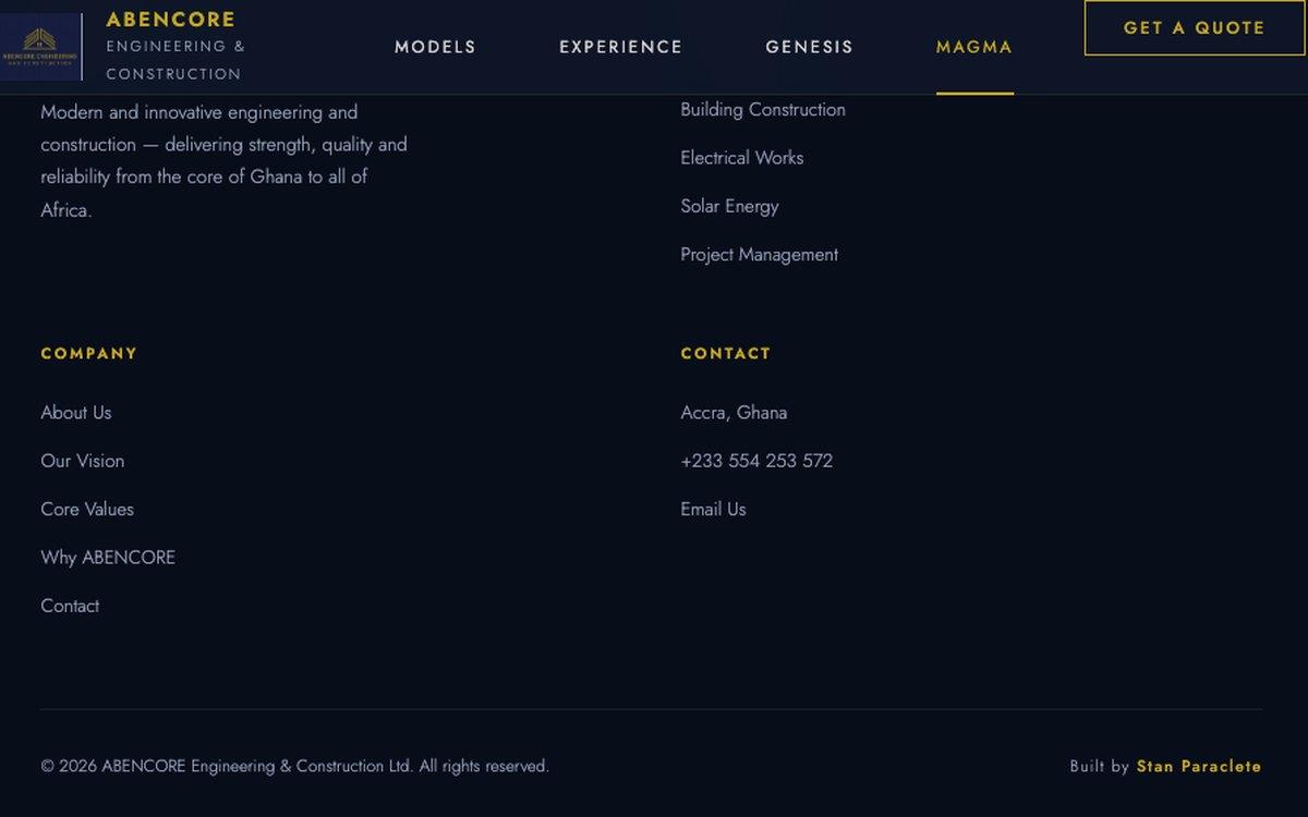 Abencore Limited — Trade & Distribution project by Stan Paraclete