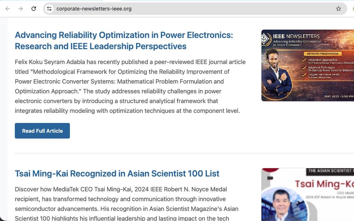 IEEE Corporate Newsletter — Publishing project by Stan Paraclete